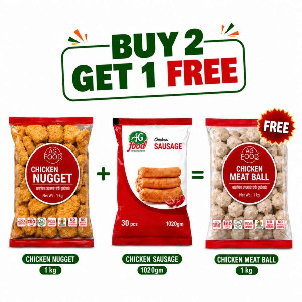 Buy 2 Get 1 Chicken Nuggets, Chicken Sausage & Chicken Meatball Free