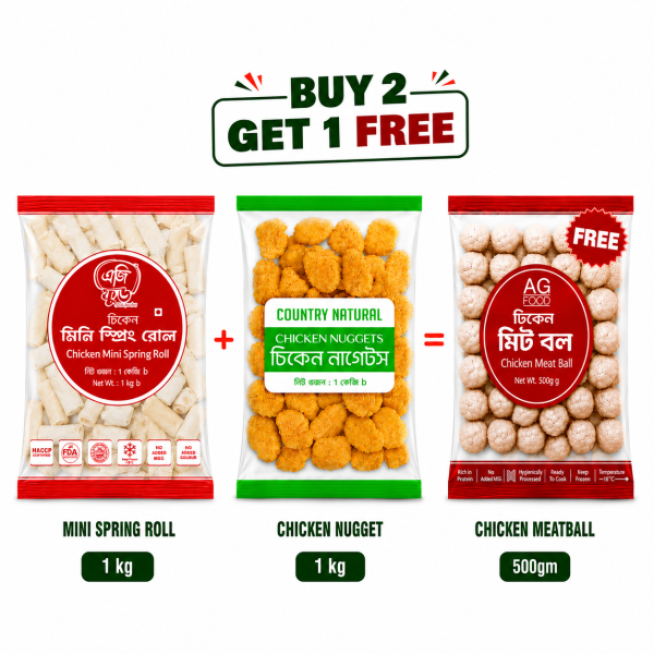Buy 2 Get 1 Chicken Roll, Chicken Nuggets & Chicken Meatball Free